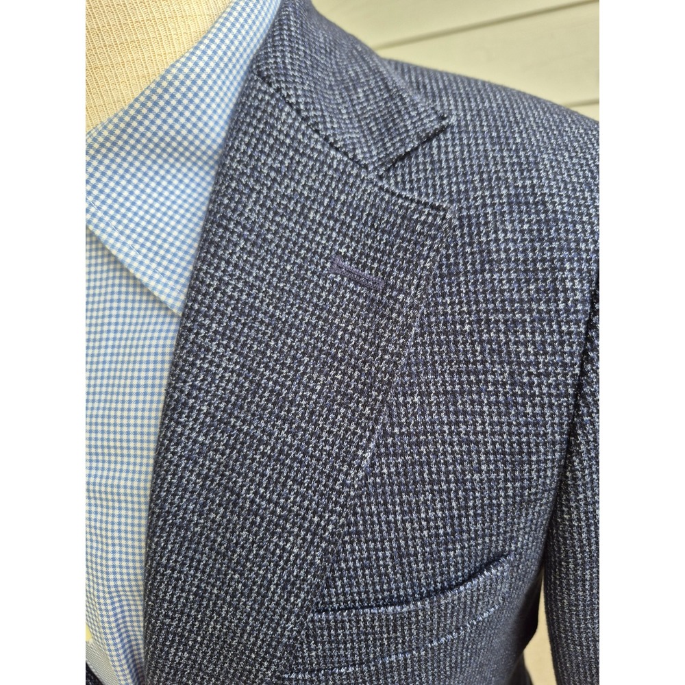 Bonobos Mens 36S Tailored Fit Blue Grey Knit Blazer Sport Coat Cotton Blend‎ - Picture 4 of 10